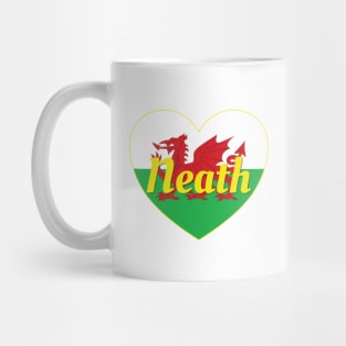 Neath Wales UK Wales Flag Heart Mug